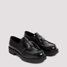 BLACK LEATHER CHOCOLATE LOAFERS Prada