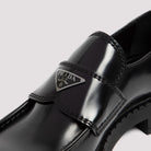 BLACK LEATHER CHOCOLATE LOAFERS Prada
