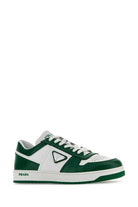 TWO-TONE LEATHER DOWNTOWN SNEAKERS Prada