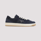 NAVY BLUE CANVAS AND SUEDE DOWNTOWN SNEAKERS Prada