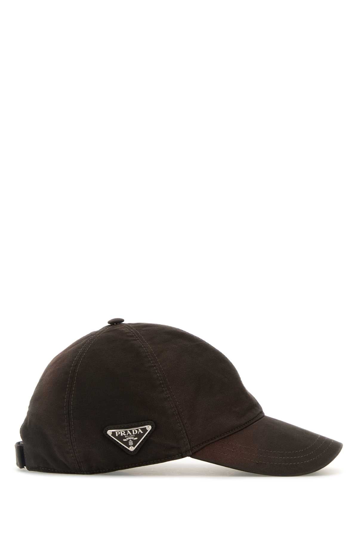 BROWN COTTON BASEBALL CAP Prada