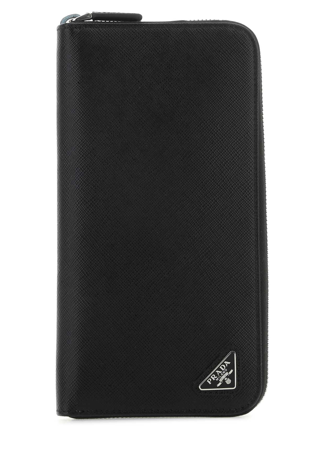 BLACK LEATHER WALLET Prada BLACK TU