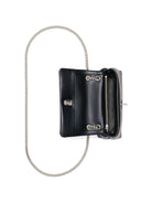Marc Jacobs black crossbody bag with chain detail, angled view