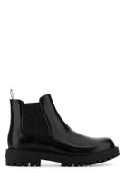 BLACK LEATHER ANKLE BOOTS Prada BLACK 8