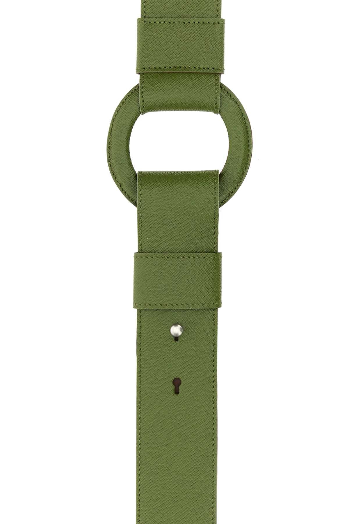 PISTACHIO GREEN LEATHER SHOULDER STRAP Prada