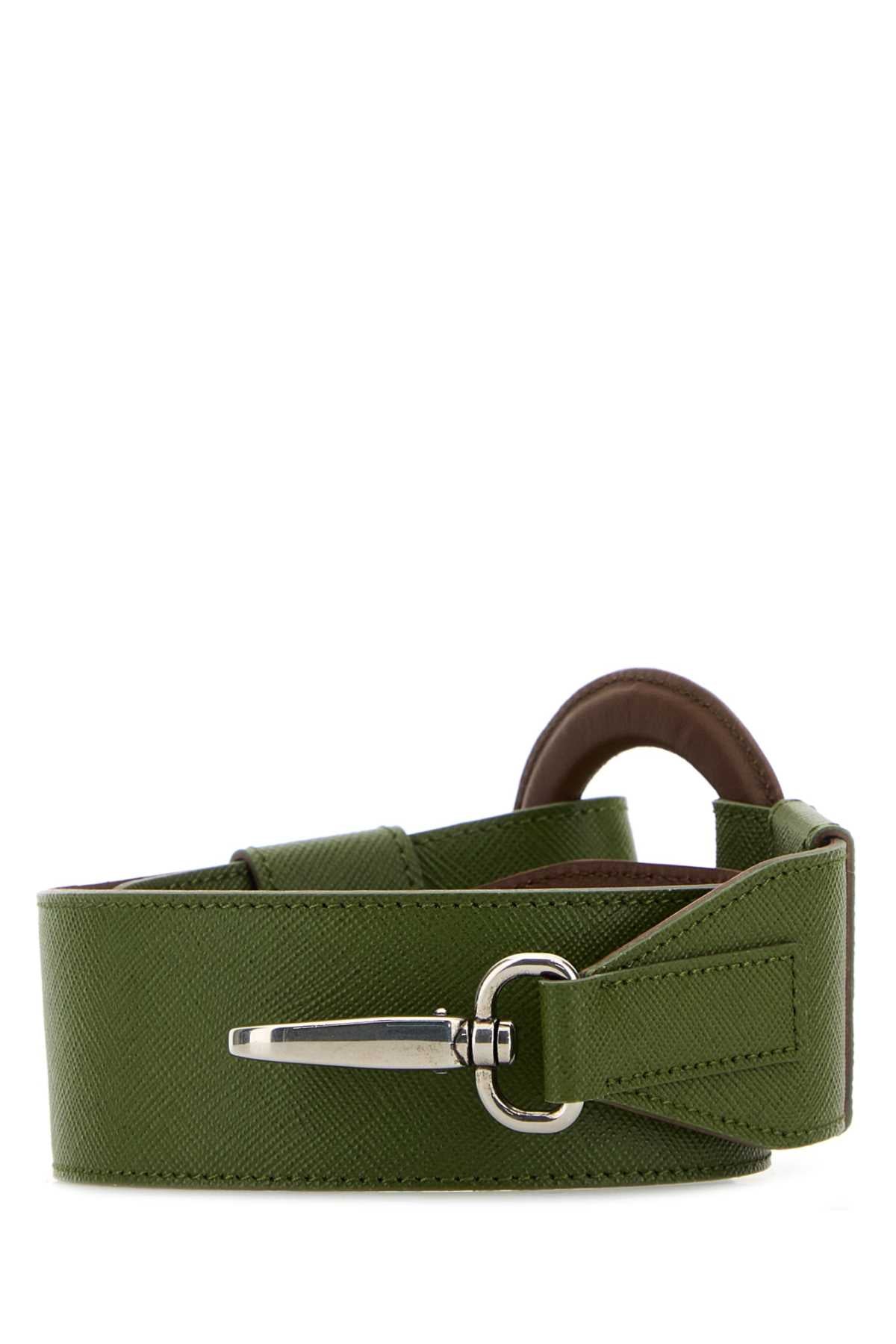 PISTACHIO GREEN LEATHER SHOULDER STRAP Prada GREEN TU
