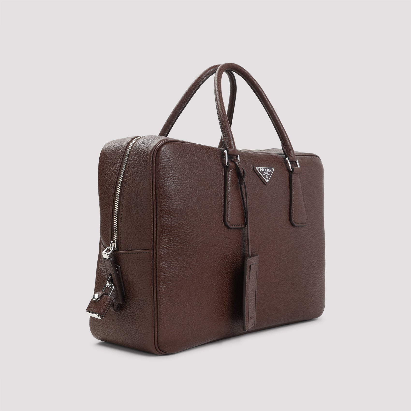 GRAINED LEATHER TOTE BAG Prada
