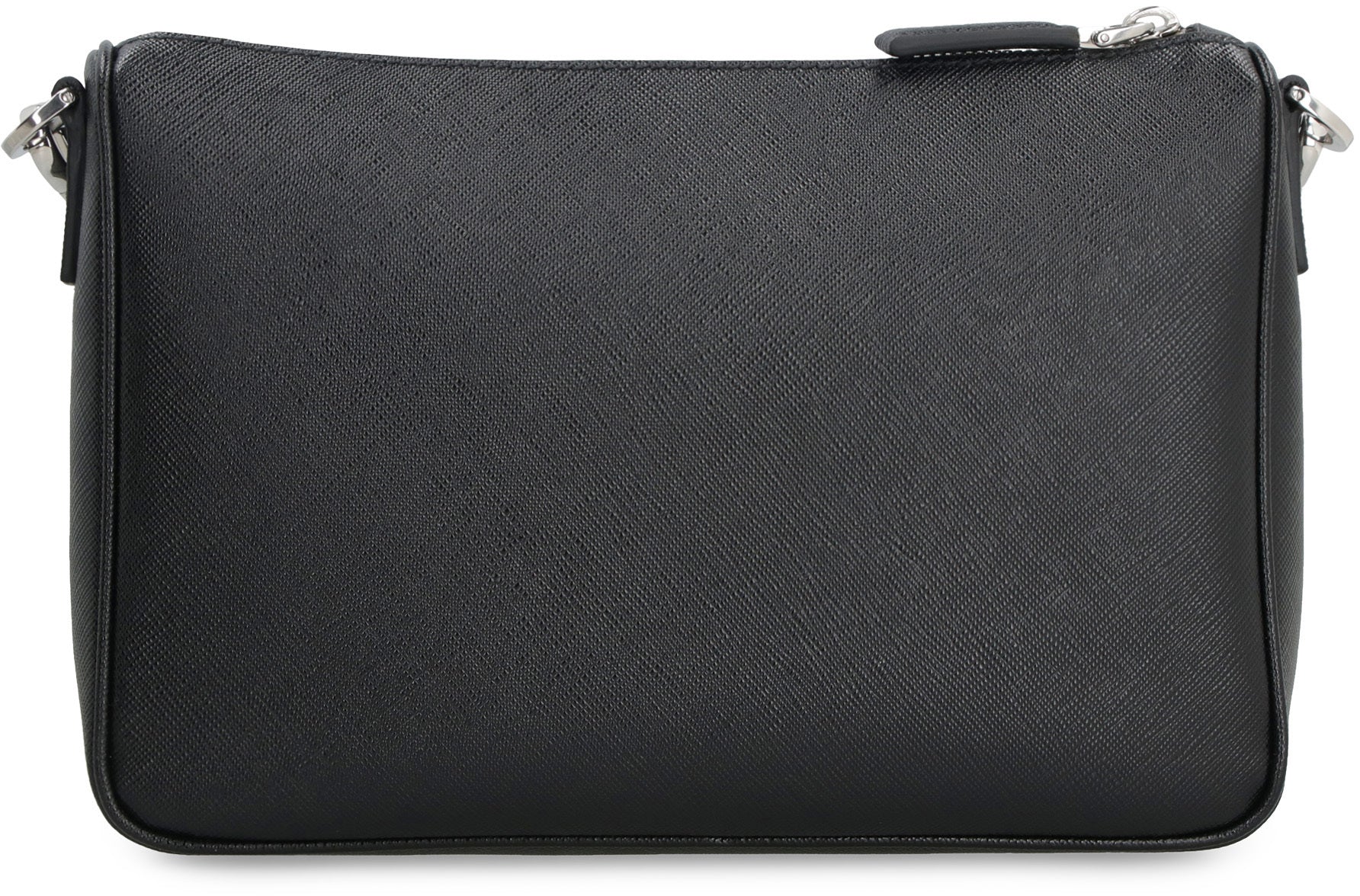 BLACK LEATHER CROSSBODY BAG Prada