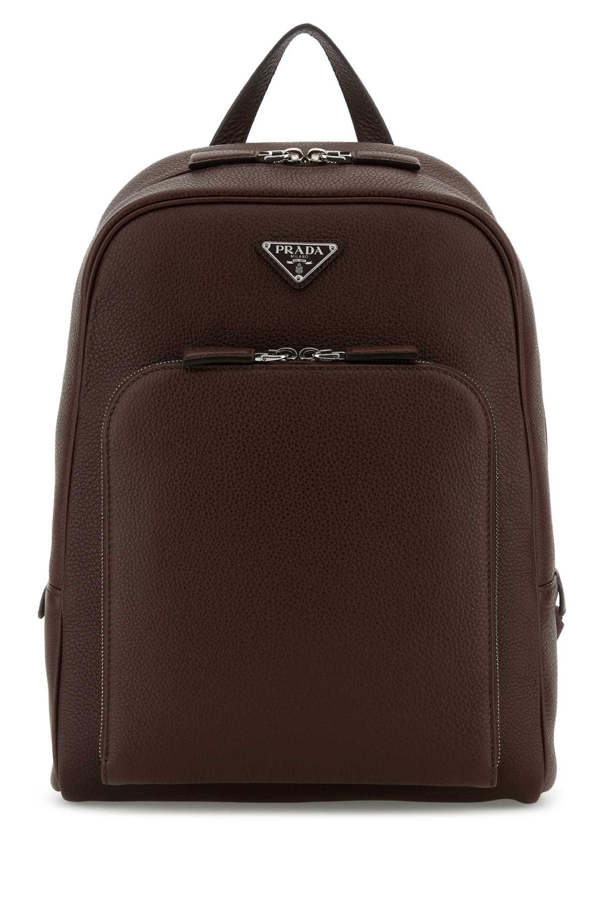 BROWN LEATHER BACKPACK Prada BROWN TU