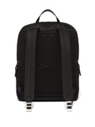 BLACK RE-NYLON AND LEATHER BACKPACK Prada