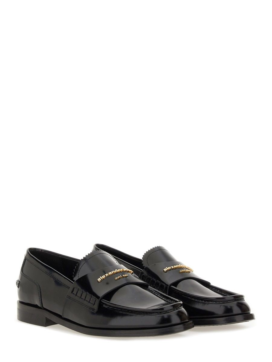 BLACK CALF LEATHER LOAFERS Alexander wang