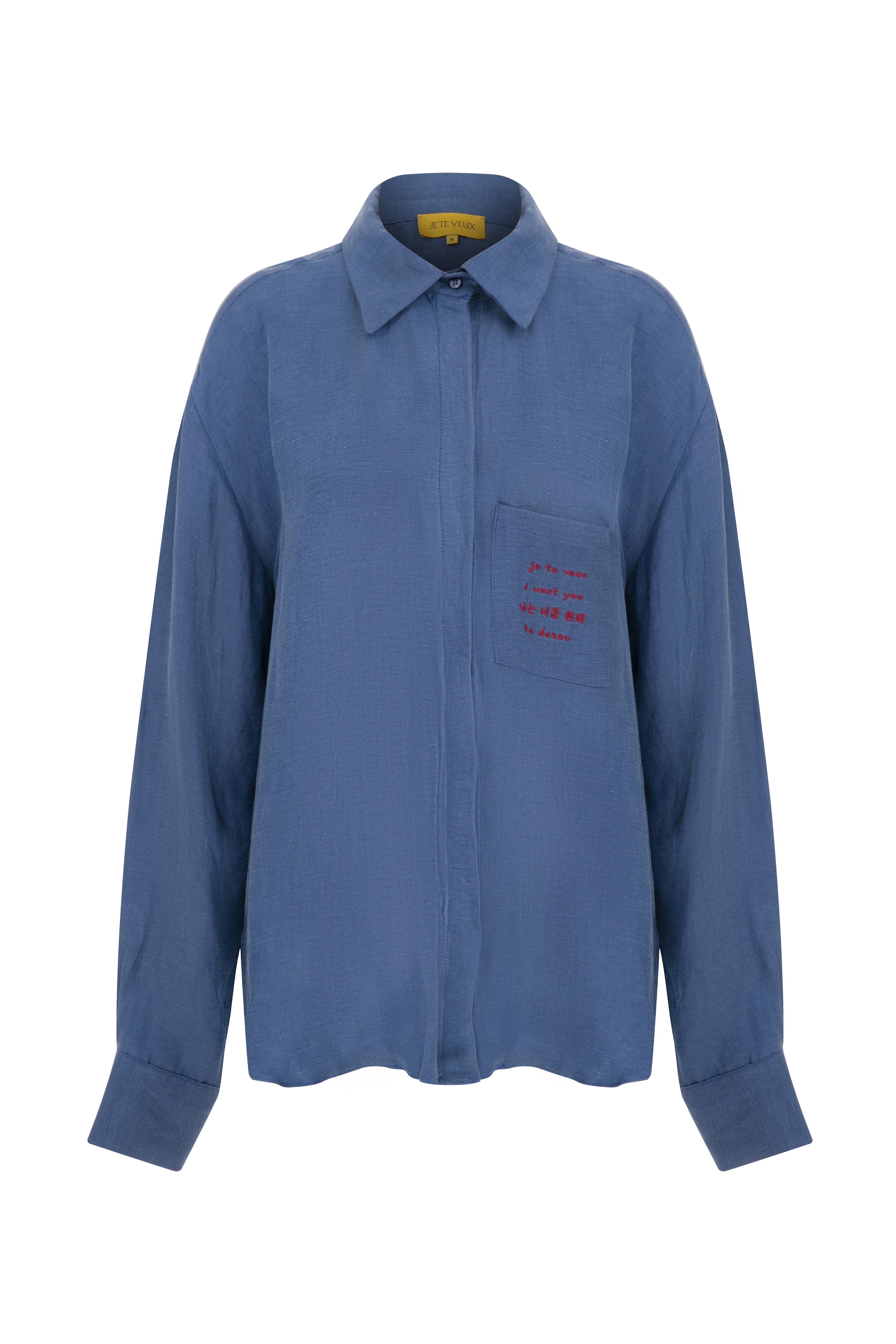 BLUE LINEN OCEAN SHIRT Je Te Veux S