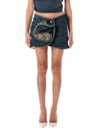 FLORAL DETAIL DENIM MINI SKIRT Magda Butrym VINTAGE BLUE 38