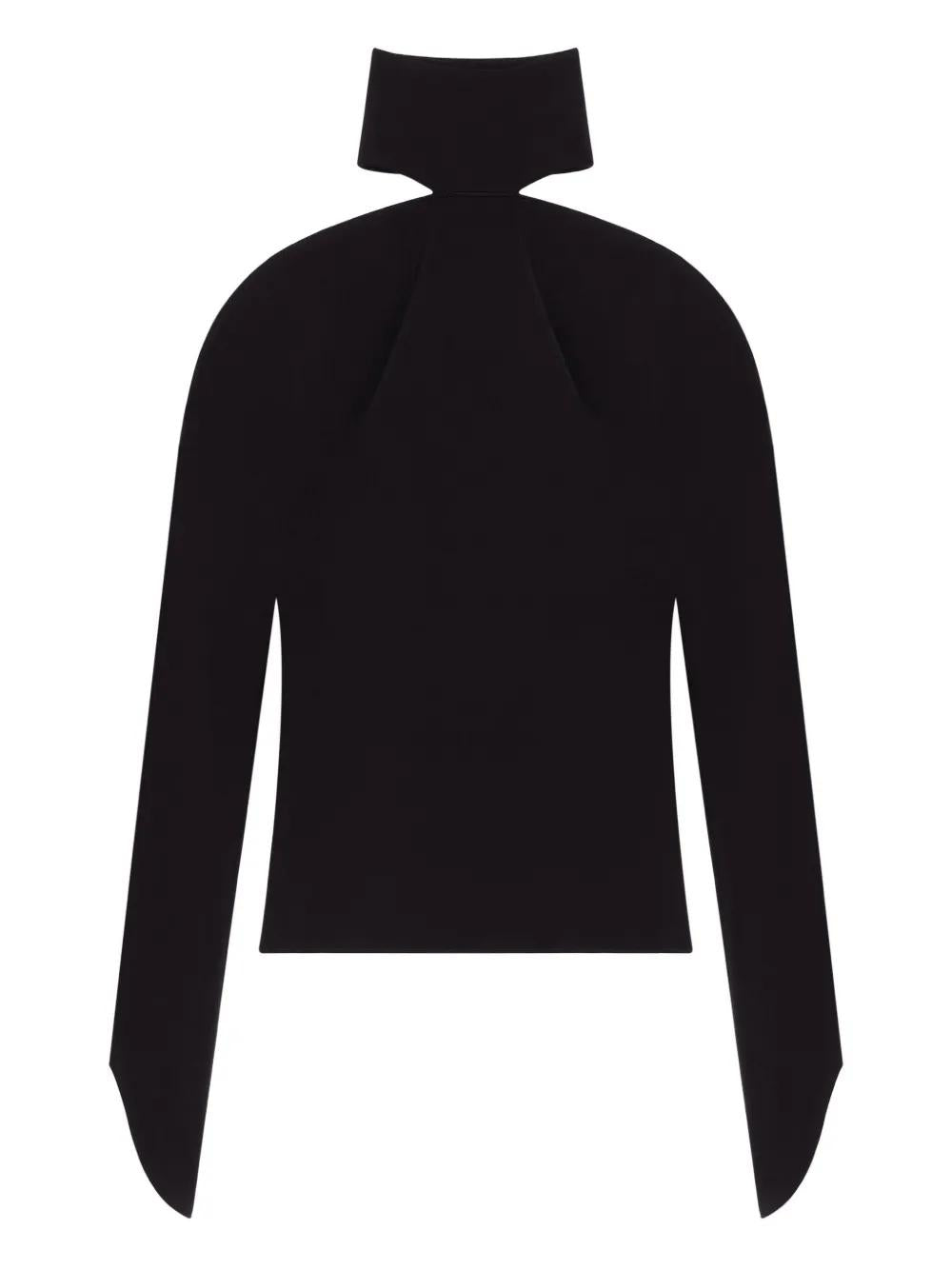 HIGH-NECK TOP WITH COLD-SHOULDER DESIGN COURREGÈS