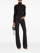 HIGH-NECK TOP WITH COLD-SHOULDER DESIGN COURREGÈS BLACK 36