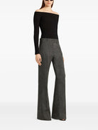"OFF SHOULDER" RIB KNIT TOP COURREGÈS BLACK S