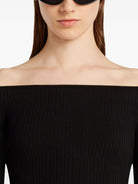 "OFF SHOULDER" RIB KNIT TOP COURREGÈS