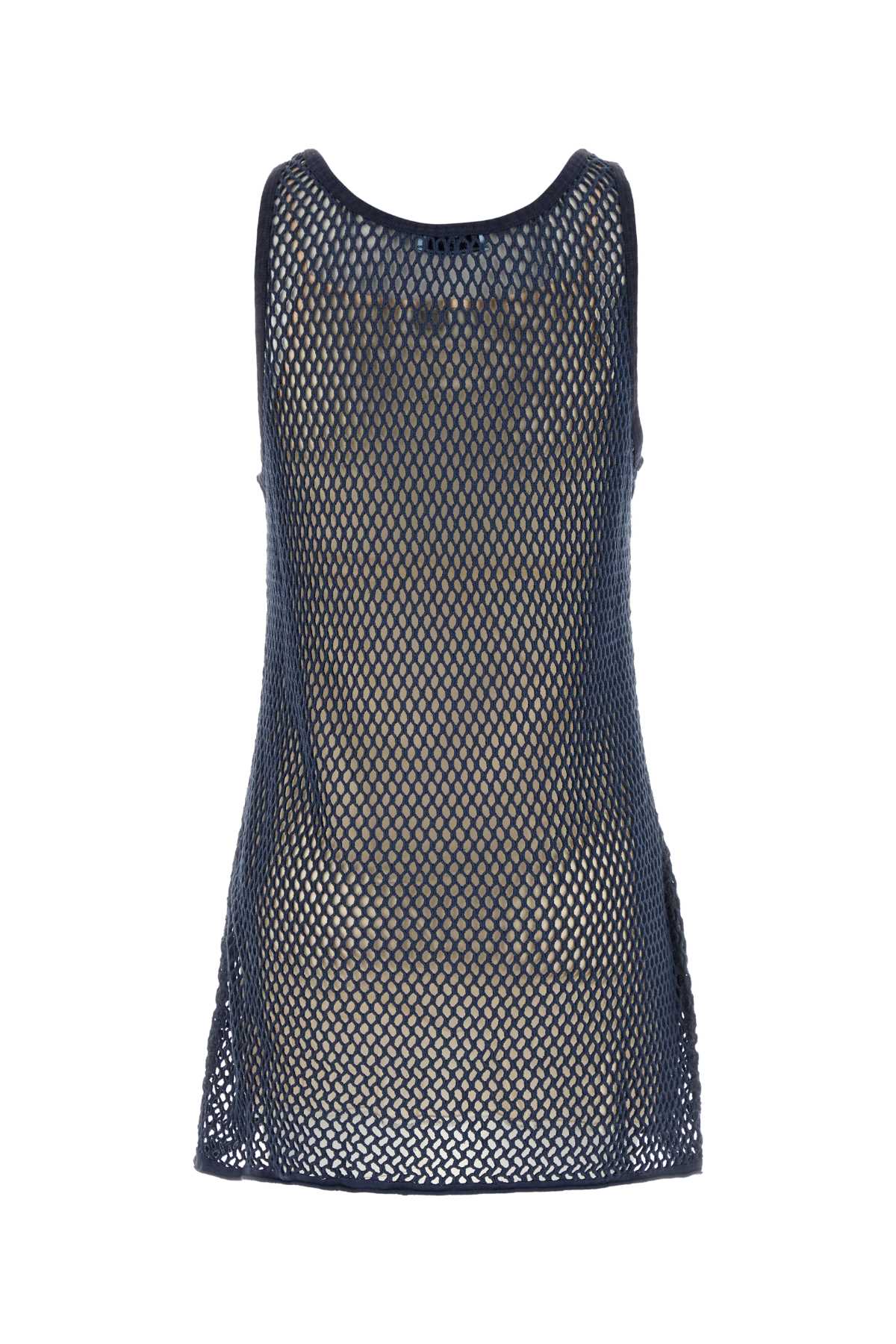 NAVY BLUE MESH MINI DRESS Prada