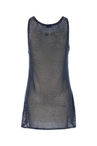 NAVY BLUE MESH MINI DRESS Prada