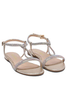 LEATHER SILVER SANDALS NINALILOU