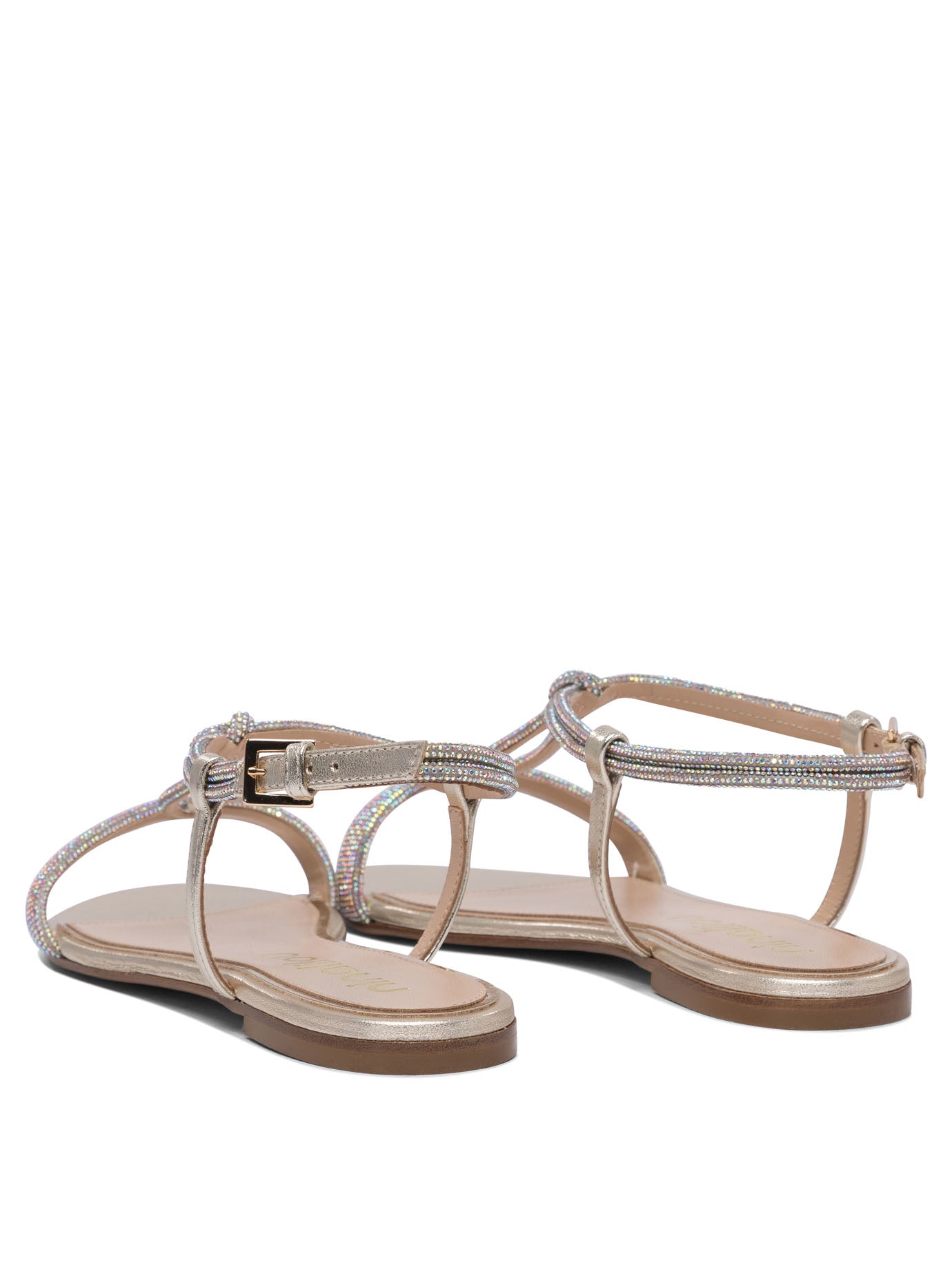 LEATHER SILVER SANDALS NINALILOU