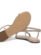 LEATHER SILVER SANDALS NINALILOU