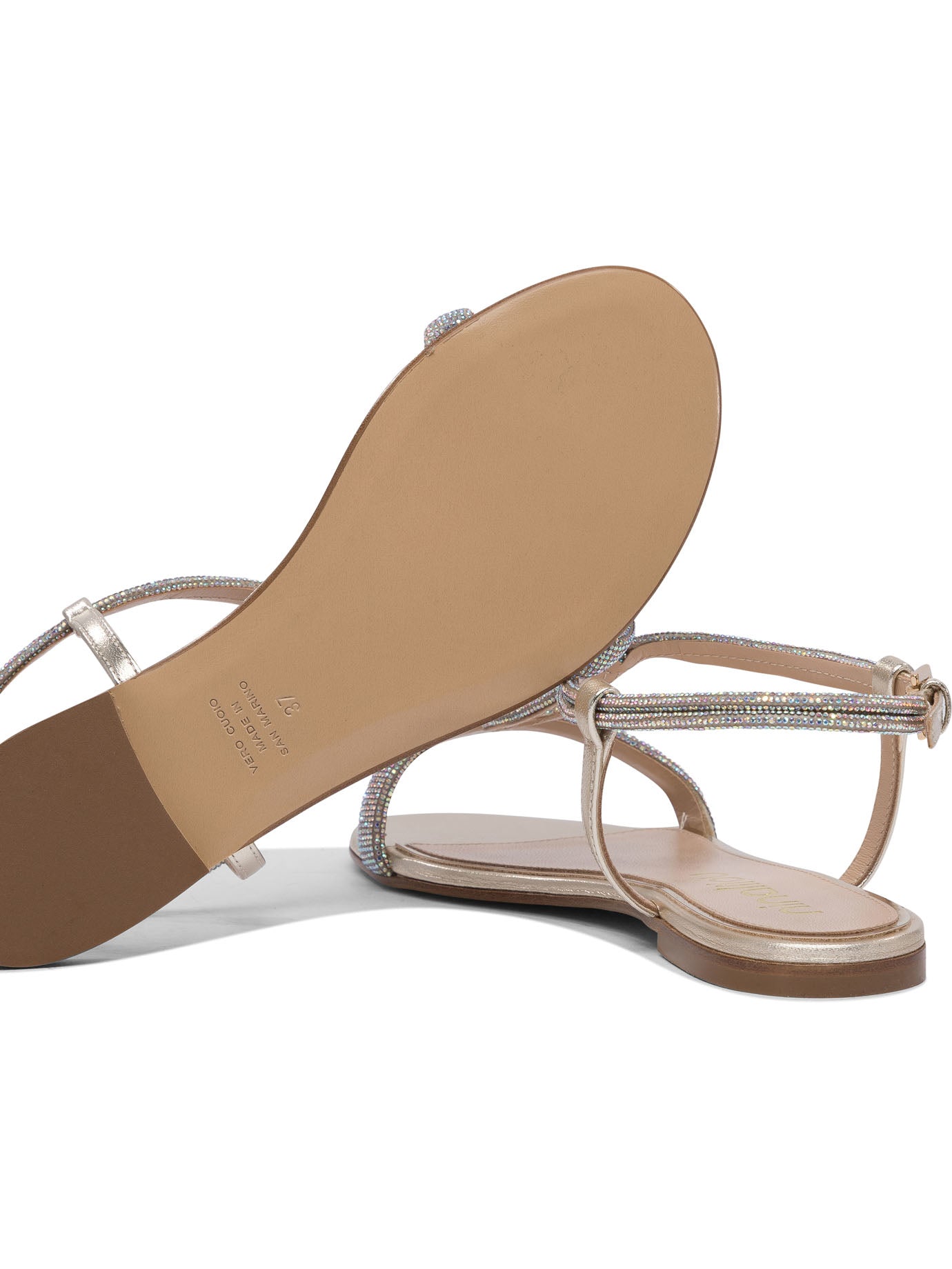 LEATHER SILVER SANDALS NINALILOU