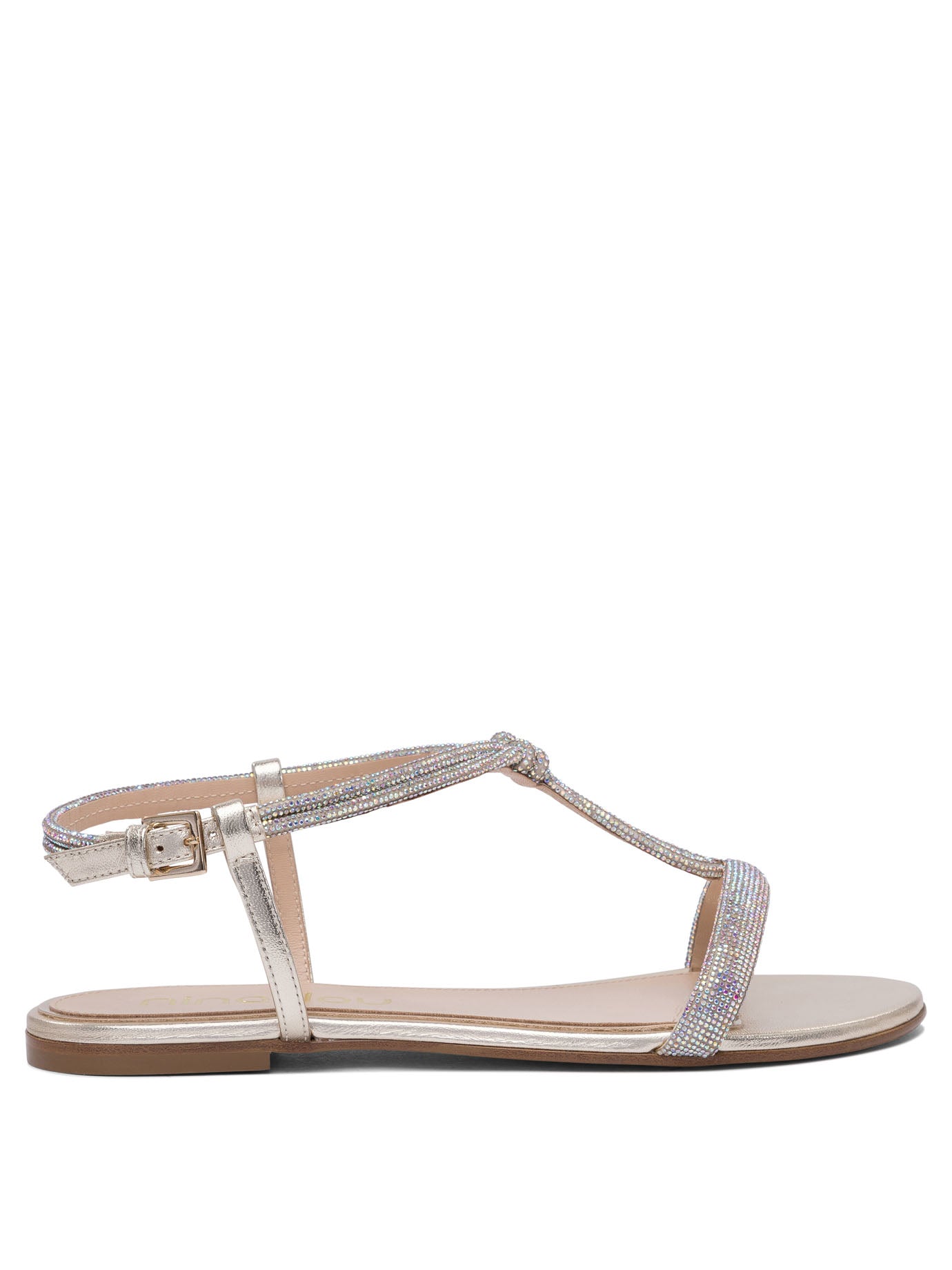 LEATHER SILVER SANDALS NINALILOU SILVER 36