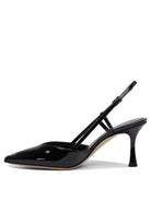 BLACK LEATHER HEELED SHOES NINALILOU