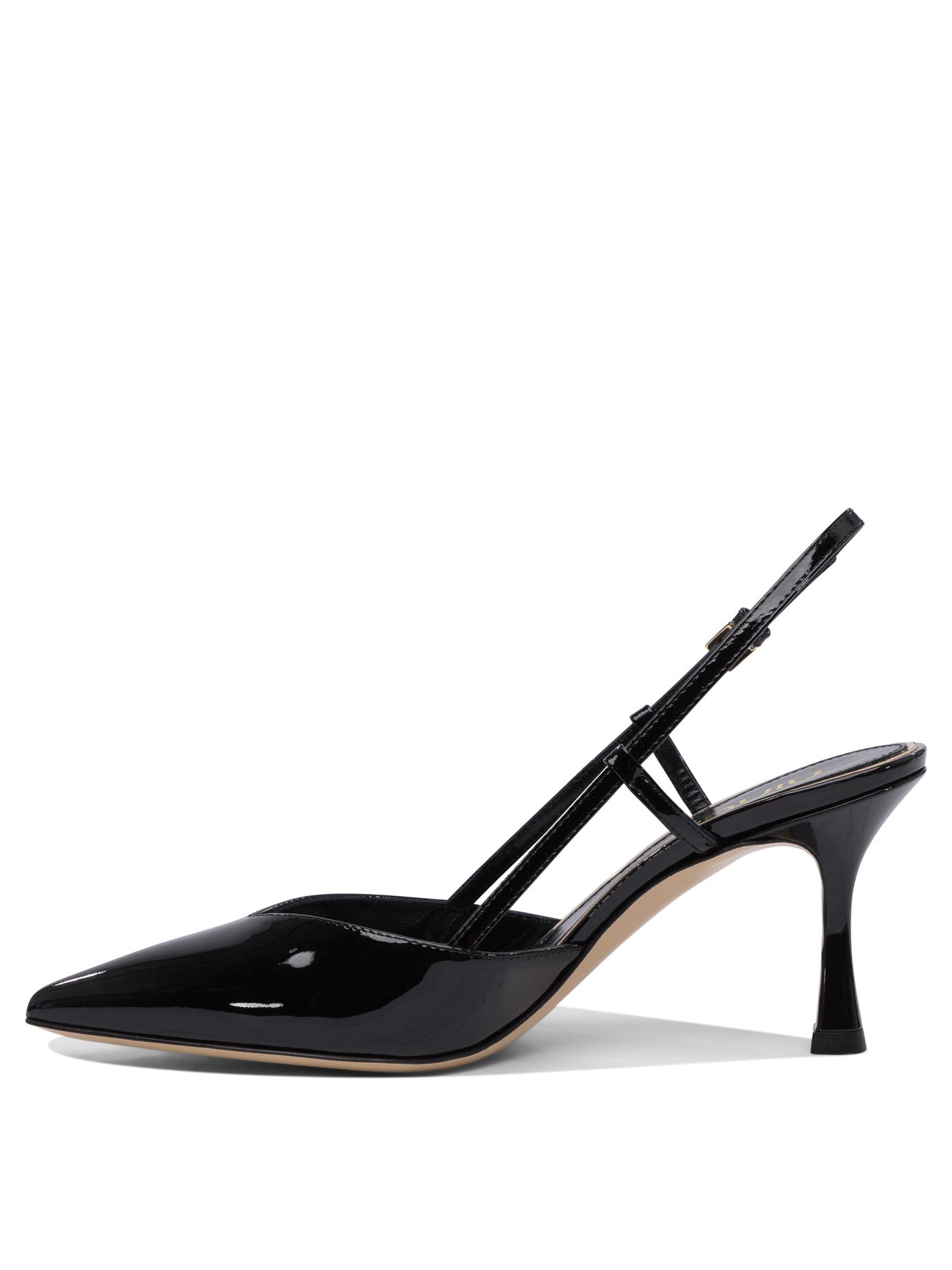 BLACK LEATHER HEELED SHOES NINALILOU