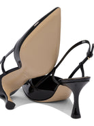 BLACK LEATHER HEELED SHOES NINALILOU