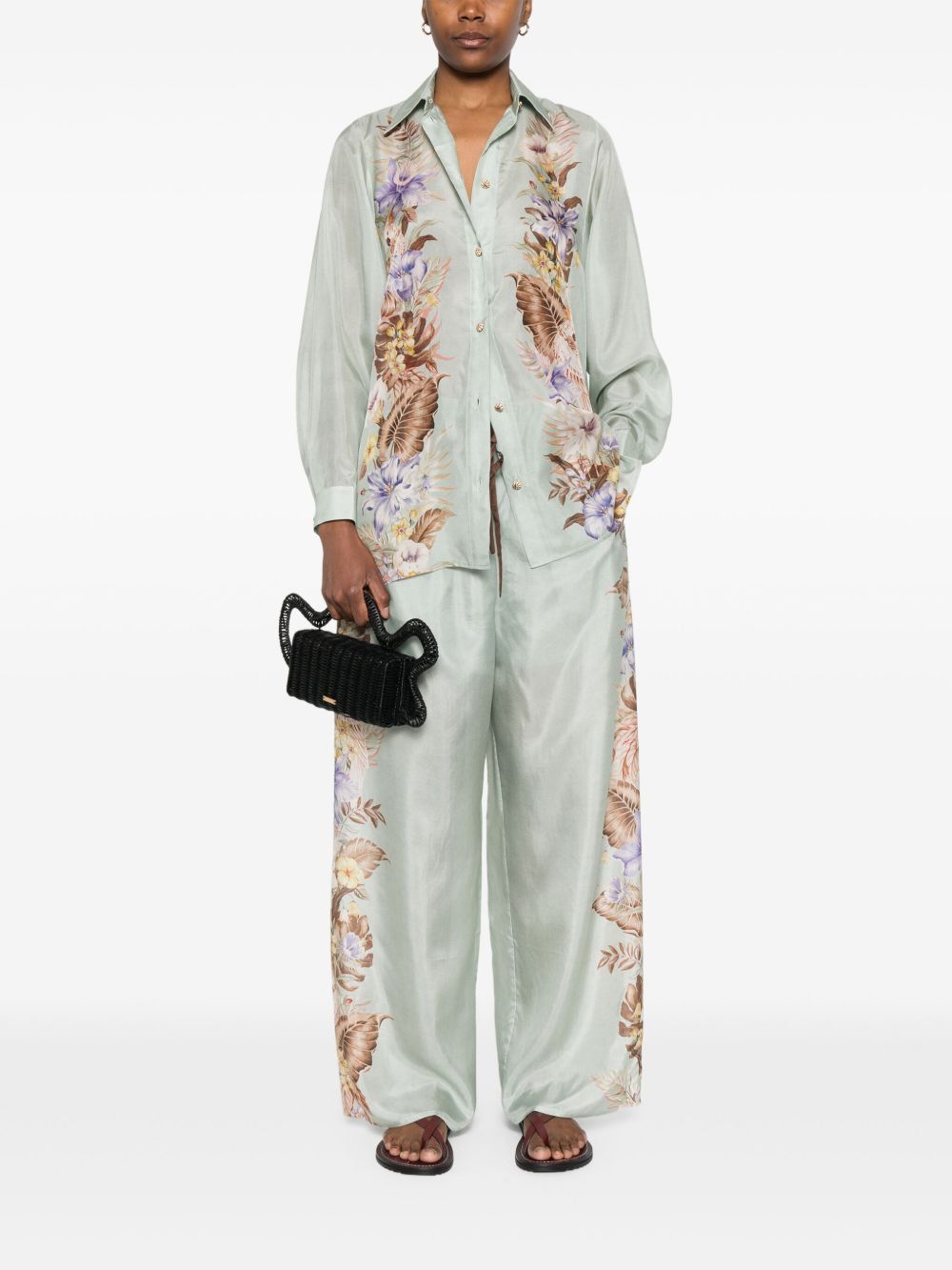 COCO PRINTED SILK TROUSERS Zimmermann