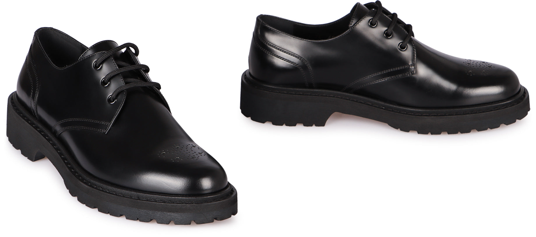 RANGERS LEATHER LACE-UP DERBY SHOES Celine