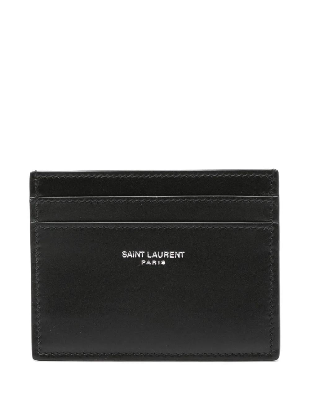 PORTACARTE CON LOGO Saint Laurent BLACK UNI