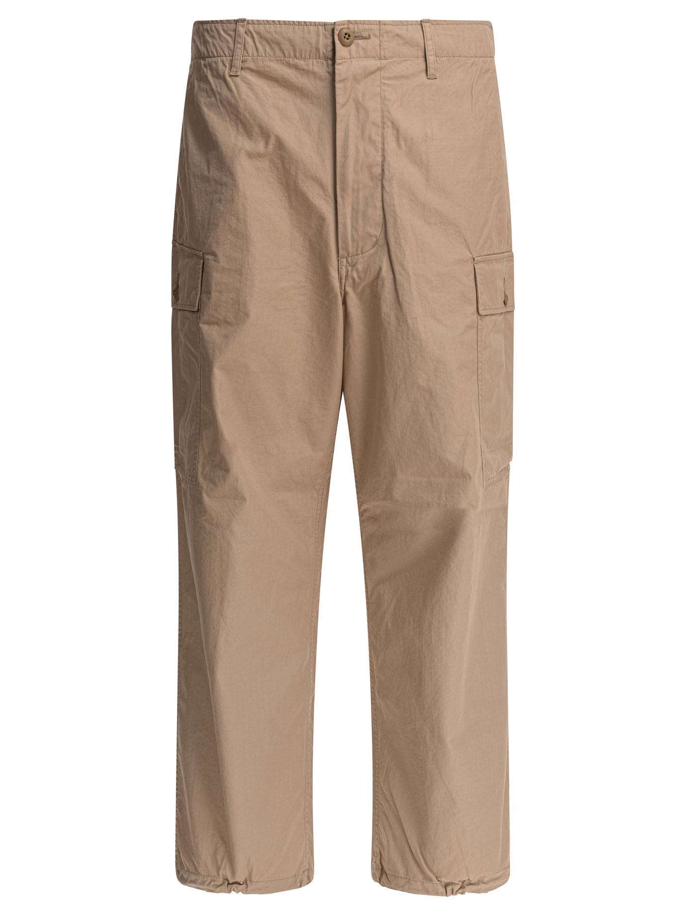 COTTON BEIGE TROUSERS BEAMS PLUS BEIGE S