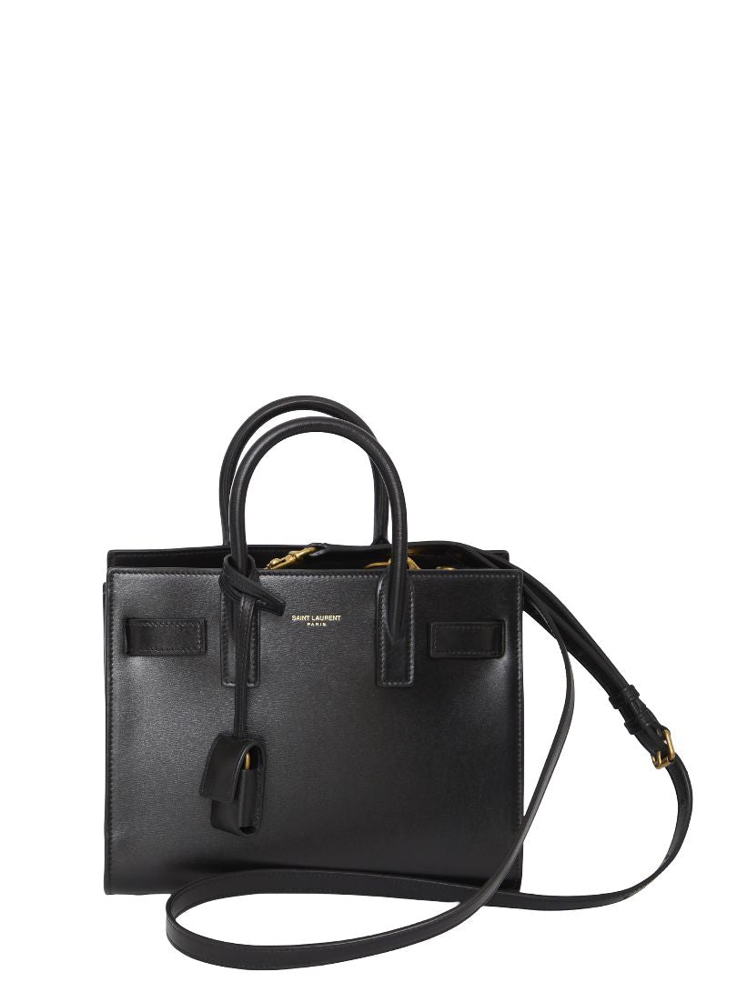 BLACK LEATHER NANO SAC DE JOUR HANDBAG – Lord Taylor