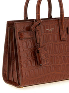 Brown crocodile-embossed Nano Sac De Jour by Saint Laurent, detail view