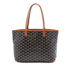 Black Goyard Artois PM tote bag in Goyardine canvas, front view
