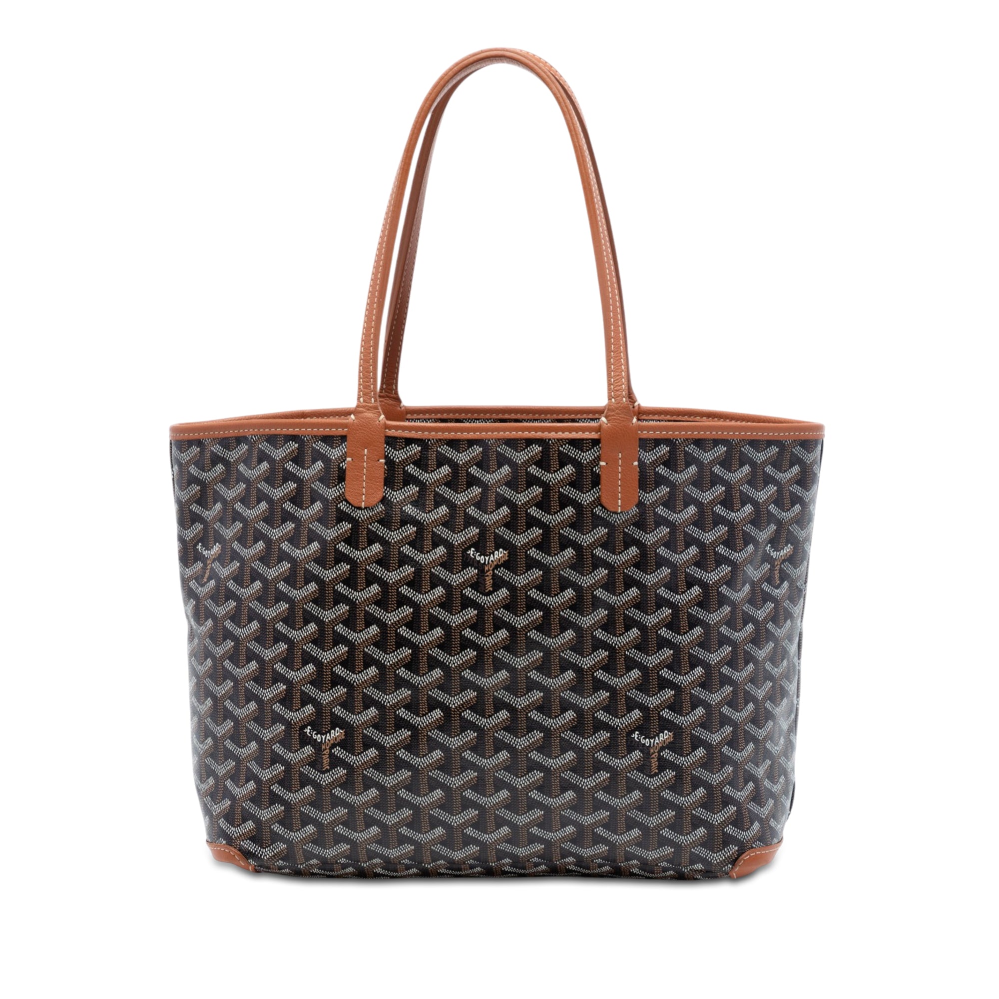 Black Goyard Artois PM tote bag in Goyardine canvas, front view