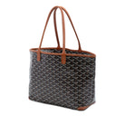 Black Goyard Artois PM tote bag with leather straps, side angle