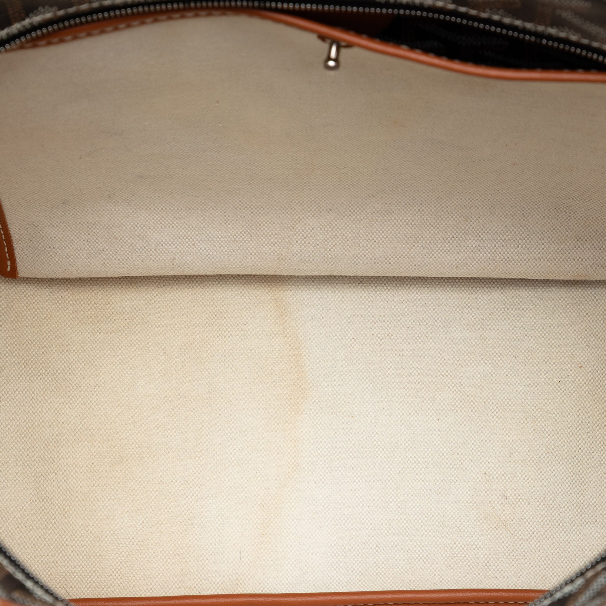 Black Goyard Artois PM tote bag, top view with zip closure
