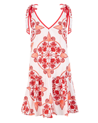 Multicolor Nautilus print mini dress by Beyond by Vera, detail view