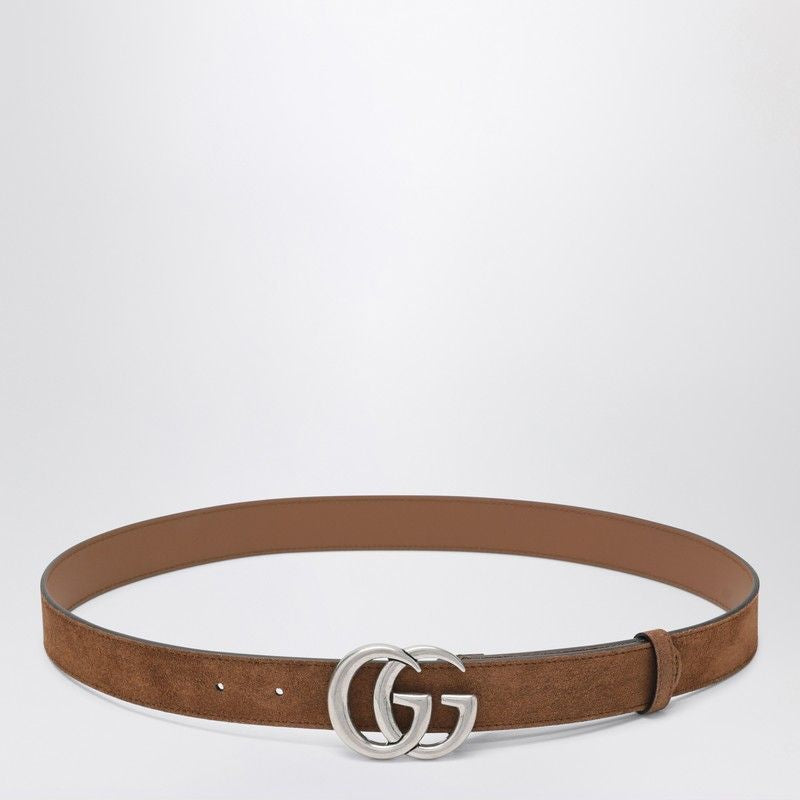 GG MARMONT SUEDE BELT WITH METAL LOGOED BUCKLE Gucci brown 95