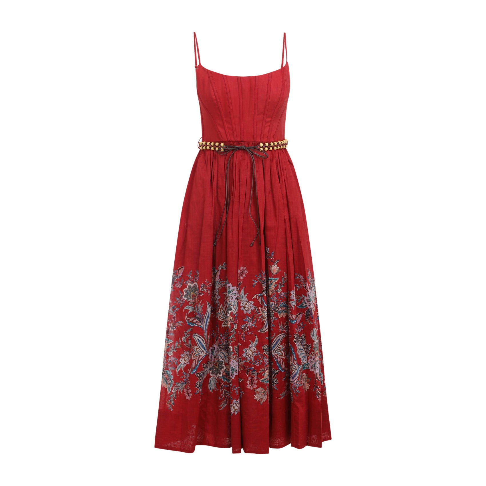 RHIANNON CORSET MIDI DRESS Zimmermann RED 1
