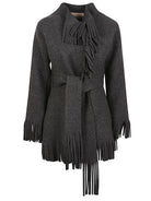 WOOL AND CASHMERE JACKET MALIN FRANKE GREY 42