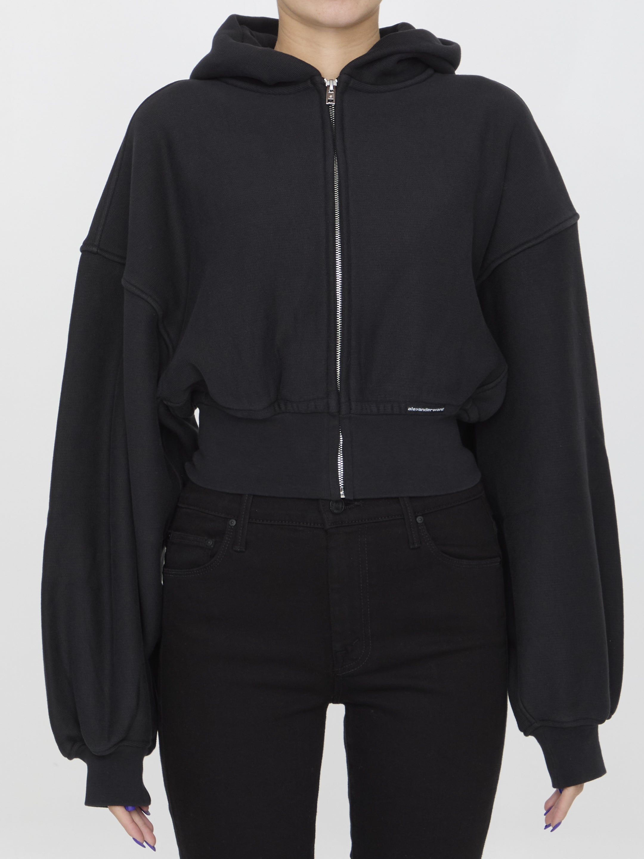 SLATE COTTON SWEATSHIRT T by Alexander Wang BLACK XXS