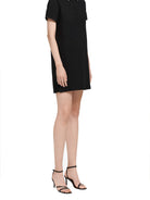 Black short sleeve polo dress by T by Alexander Wang, side view