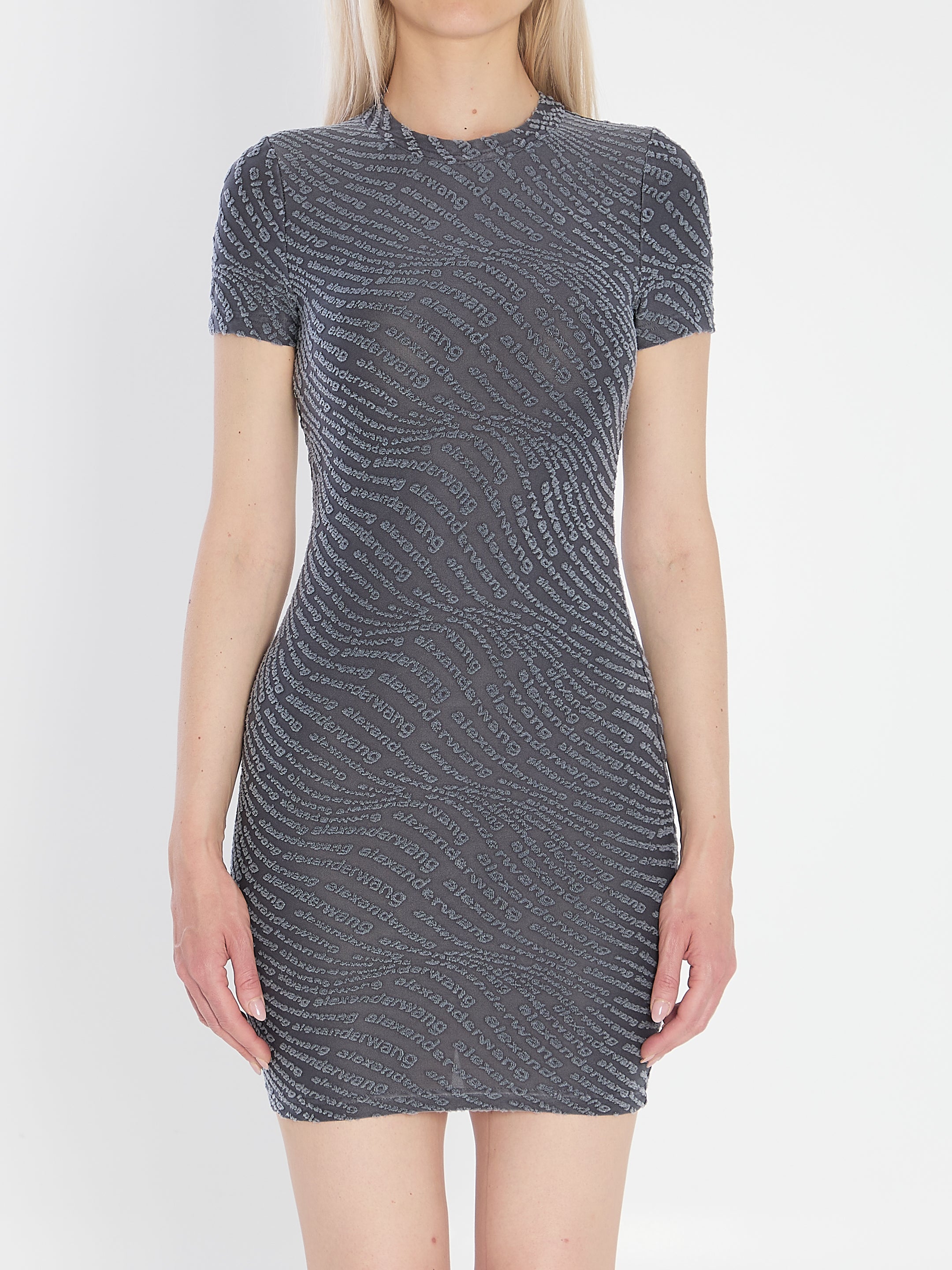 MINI DRESS IN GRAPHITE Alexander wang BLACK XS