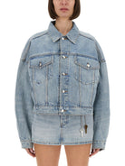 CLIP TRUCKER JACKET Alexander wang BLUE XS