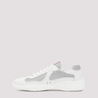 TWO-TONE LEATHER AND TECH FABRIC SNEAKERS Prada